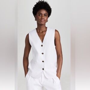 Rag & Bone Charlotte Vest. Size S. White linen.
